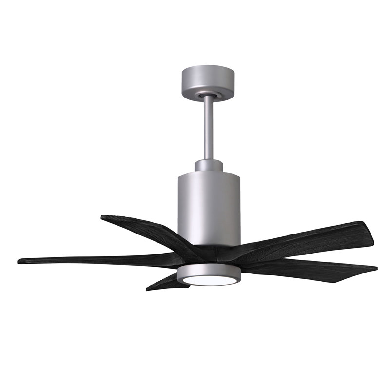 Patricia LED Downrod Ceiling Fan, Matte Black, Brushed Nickel