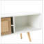 Meuble télé 55,25 po en rotin, portes coulissantes doubles pour le rangement, tablette réglable, pieds en bois massif, console télé pour le salon-1417363438