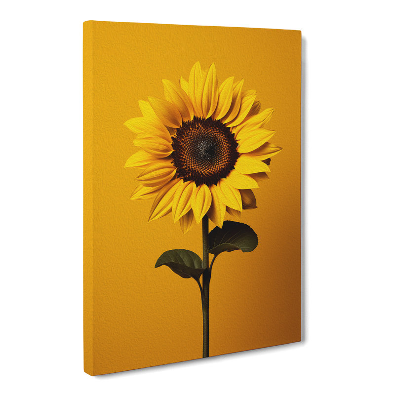 Sunflower Minimalism - No Frame Print, 50cm H x 35cm W x 3cm D