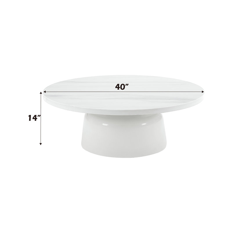 Table basse en marbre avec base piédestal Davian