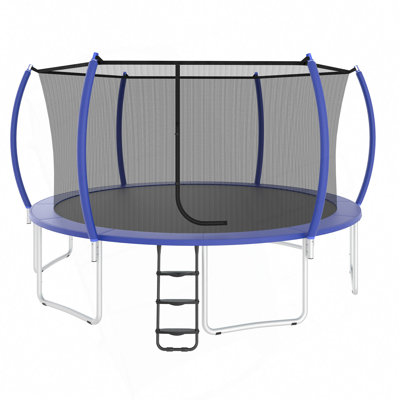 14FT trampoline inner safetynet with powder coating-Blue--Pumpkin-A+B