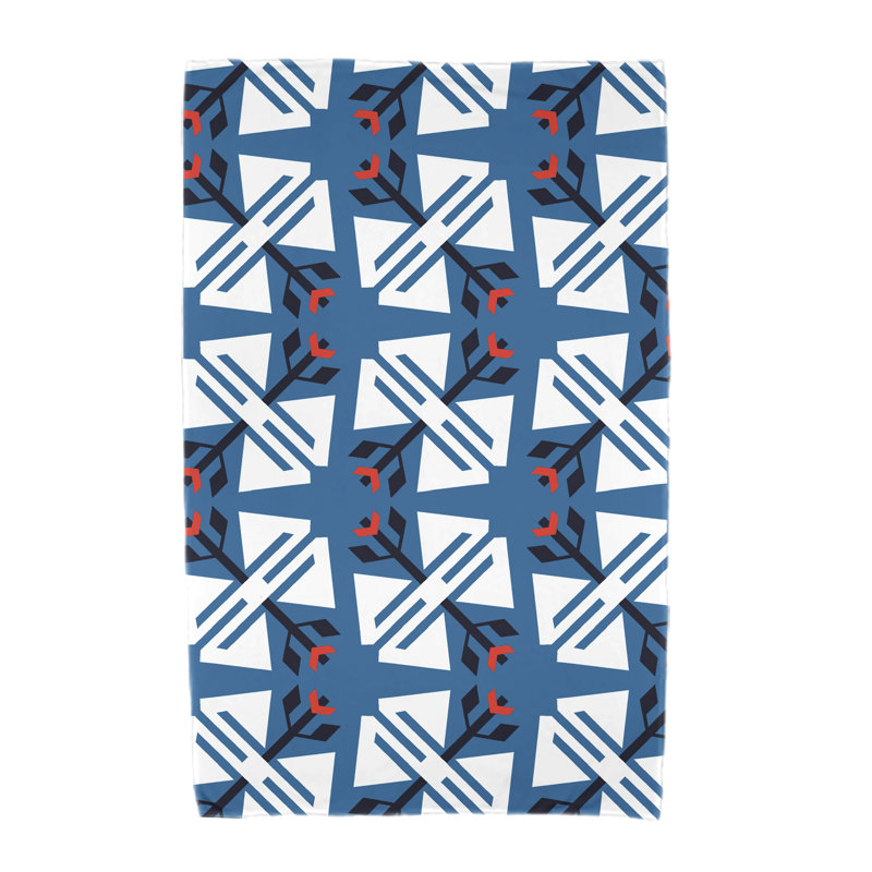 Serviette de plage en microfibre Alfreda Ditsy, Bleu
