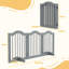 Freestanding Pet Gate Barrier 3 Pannel with Support Feet Light Grey