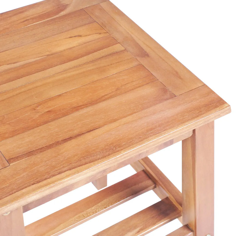 Dierking Solid Wood Four Leg Coffee Table with Storage