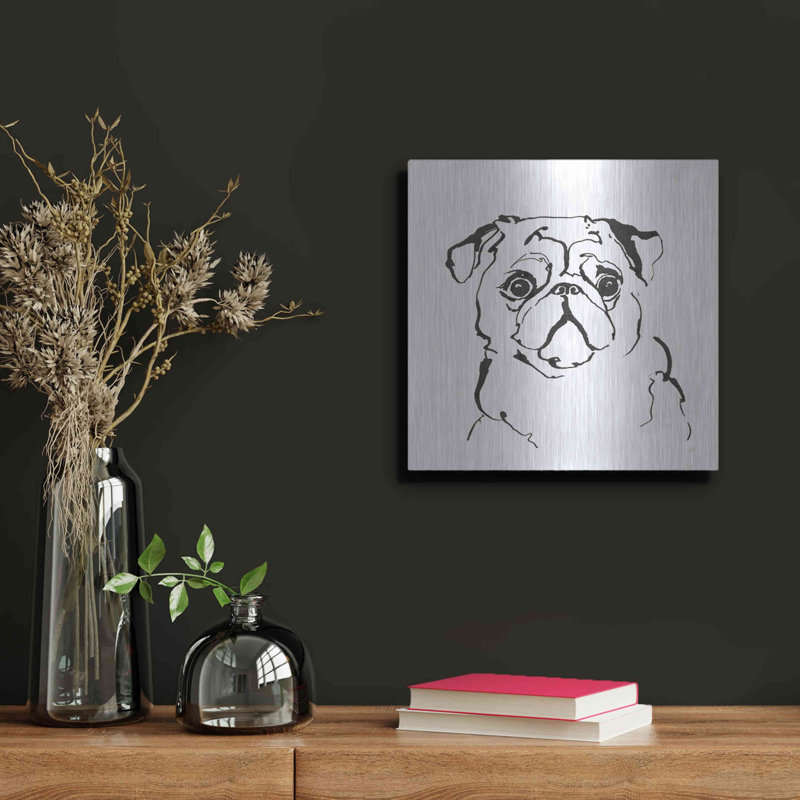 «Line Dog Pug I» par Chris Paschke, H 12 po x l 12 po