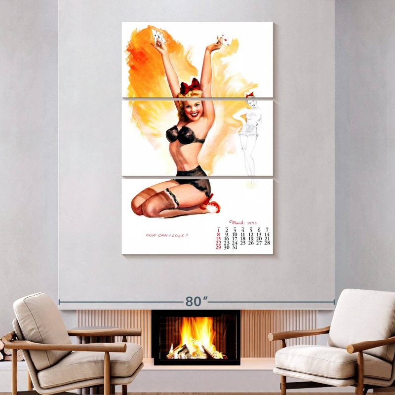 Mars 1953 Pin-Up, H 74 po x l 48 po