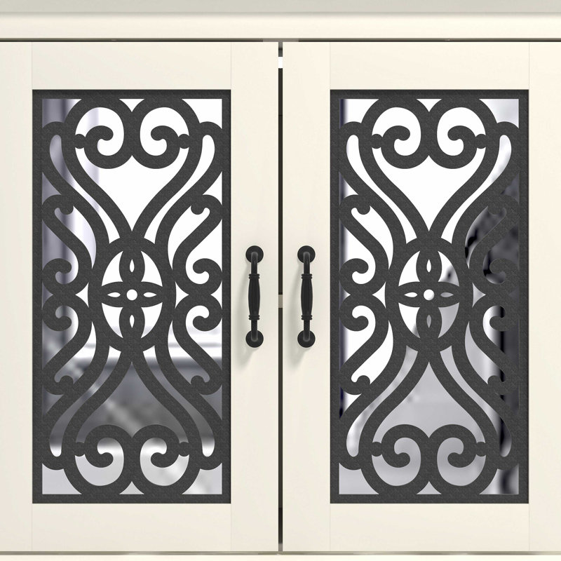 Ariba 29.3" H 2-Door Accent Cabinet, Ivory, Arabesque