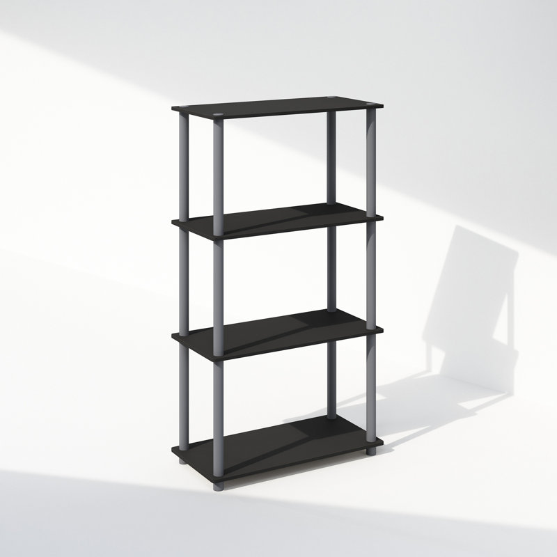 Creekside Plastic Etagere Bookcase, Black, (4 Shelves) 43.3" H x 23.6" W x 11.6" D