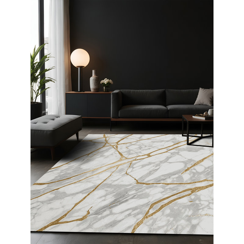 Tapis beige soyeux et moelleux, Carré 8 pi