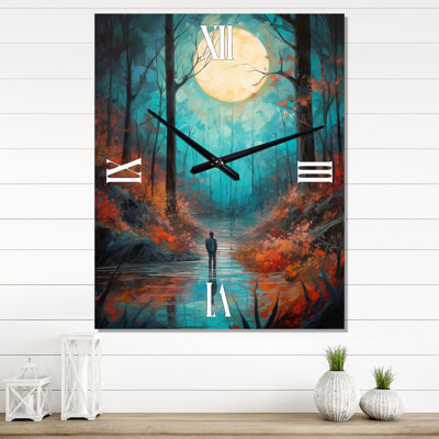 Horloge murale surdimensionnée, pleine lune magique