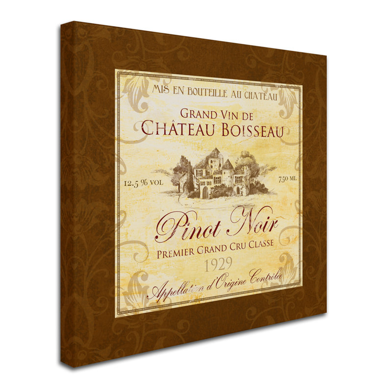 « wine label 3 », publicité sur toile tendue, H 14 po x l 14 po