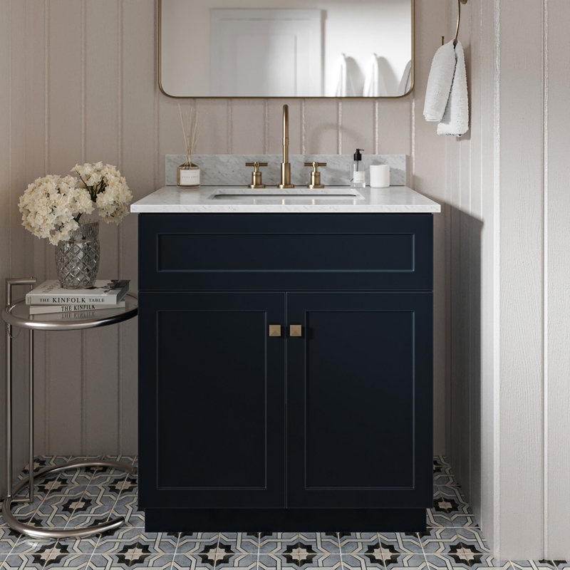 Partham 31" Single Bathroom Vanity Set, Midnight Blue