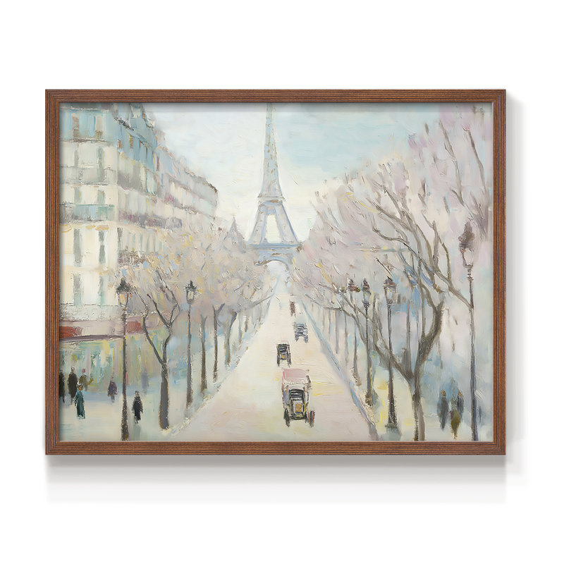 Paysage, série XLVI, reproduction encadrée, 22" H x 28" W, Noyer