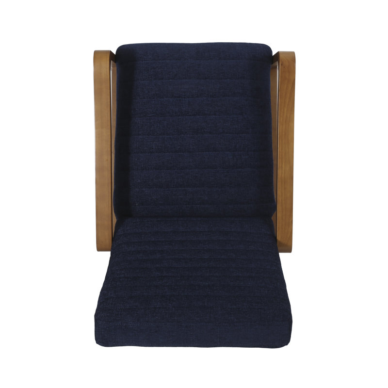Munro Manual Club Recliner 24.75'' Wide Wood Hand Manual Club Recliner   24.75” W x 35.00” D x 37.75” H , Dark Blue, Brown