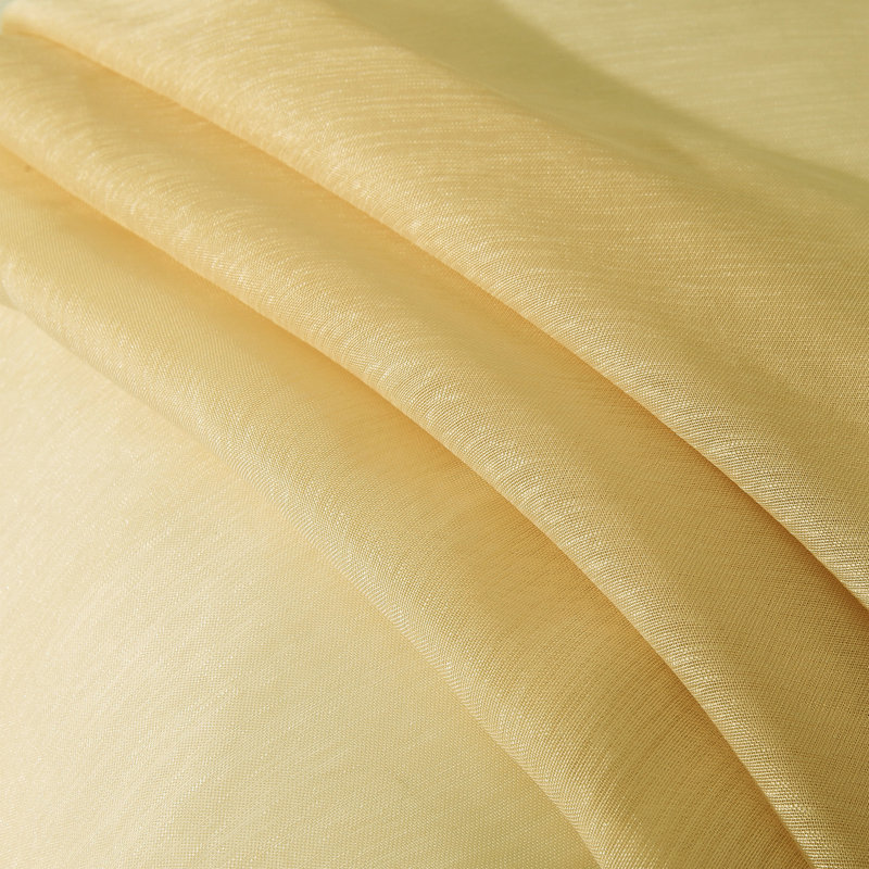 Makeira Semi Sheer Curtain Pair, 2 Panels, Gold