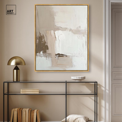 Pale Textured Silence I Canvas Neutral Boho by Art Remedy