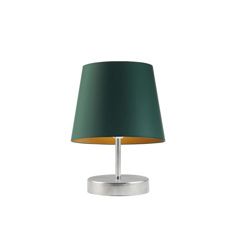 Honoria Metal Table Lamp, Brushed Steel, Emerald