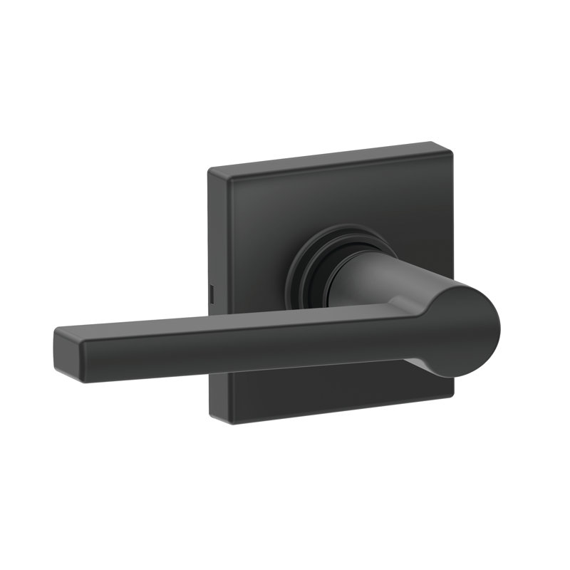 J Series Solstice Lever Hall and Closet Lock with Collins Trim, Matte Black