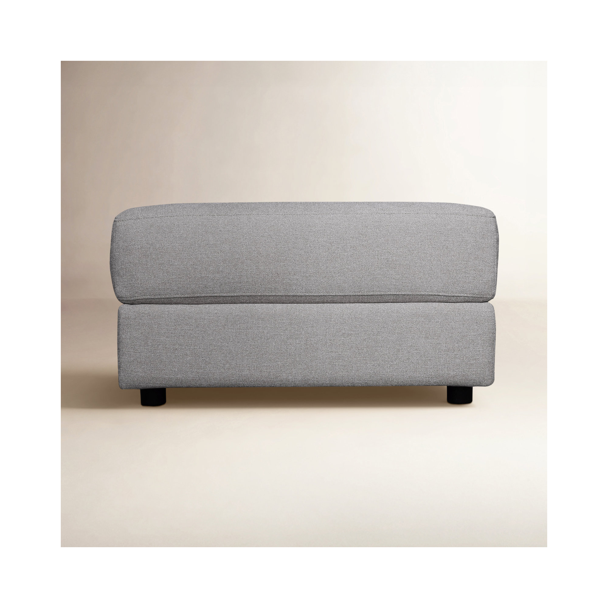 Upholstered Ottoman, Gray 100% Polyester