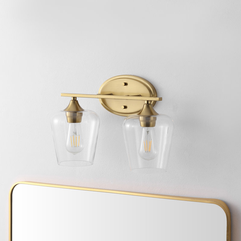 Éclairage pour meuble-lavabo rustique à DEL Dejon, Laiton doré, 2