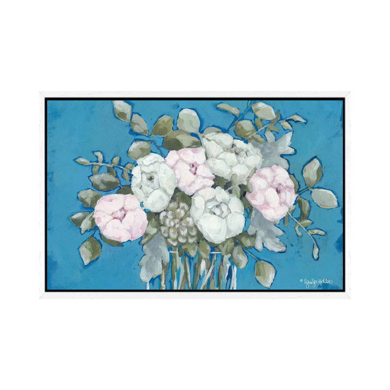 Summer's Bouquet by Jennifer Holden - Painting on Canvas, 45.72cm H x 66.04cm W x 3.81cm D, White Framed