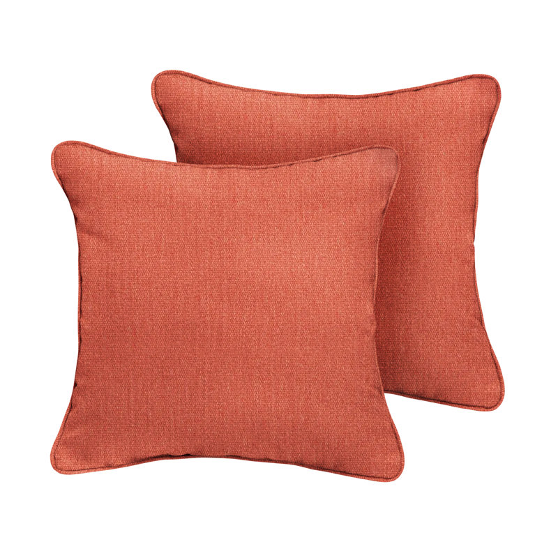 Tinsley Sunbrella® Outdoor Reversible Throw Pillow, Orange, 20" x 20"