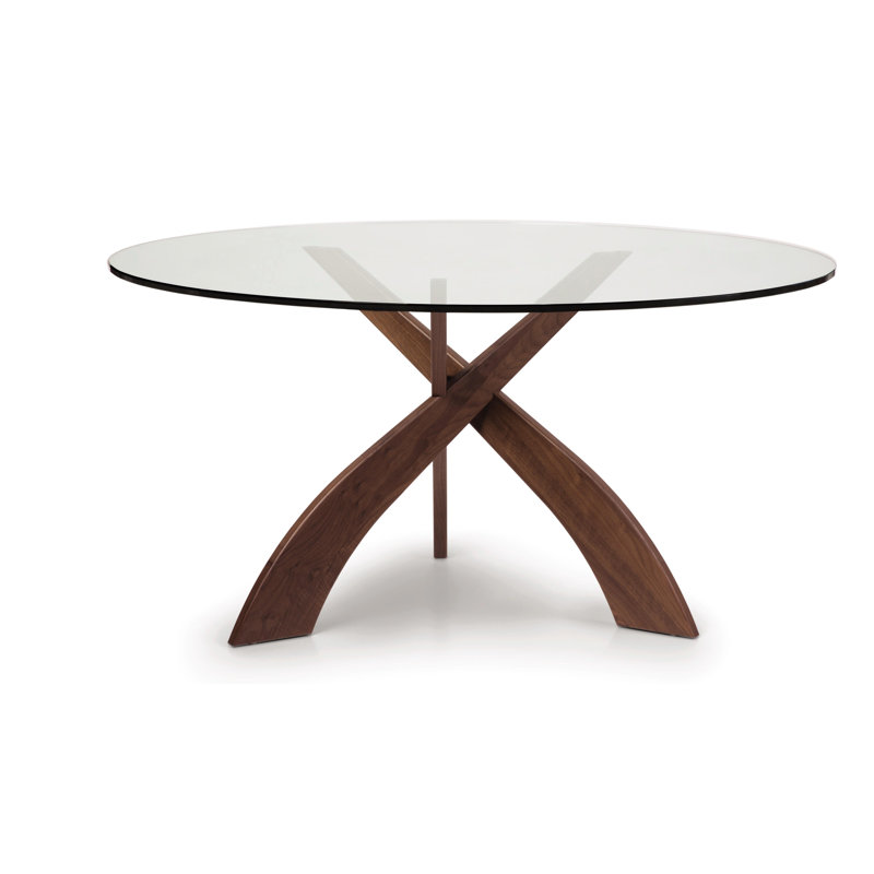Table ronde Entwine, H 30 po x L 54 po x l 54 po, Noyer naturel