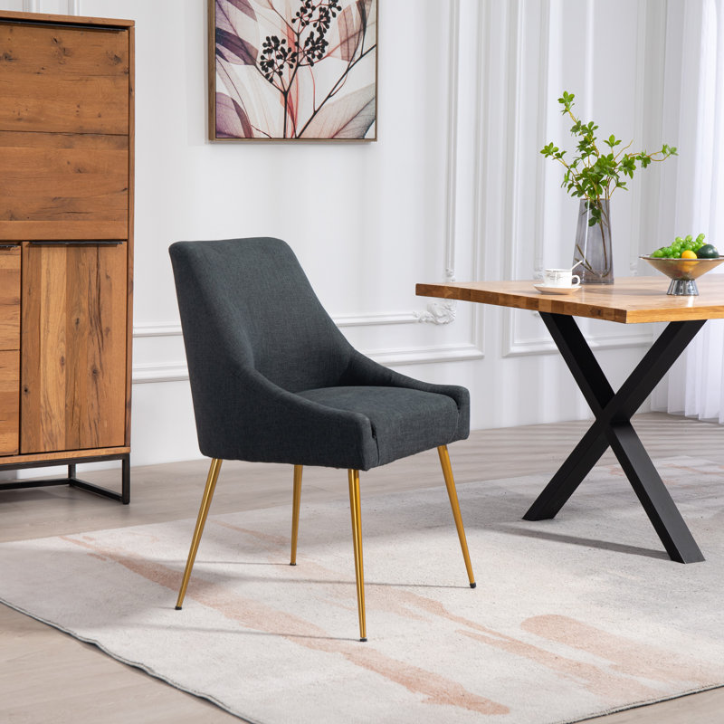 Ataie 47cm H Fabric Upholstered Parsons Chair, Black