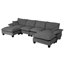 Canapé modulaire modulaire, canapé en U en forme de nuage avec conception de voilier, canapé en chenille confortable à 6 places avec repose-pieds mobile pour le salon