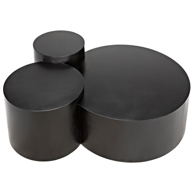 Black Round Multi-Level Metal Coffee Table
