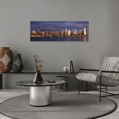 «Dramatic City Evening Dramatic Modern Abstract Architecture City», art mural