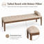 Banc de lit capitonné en similicuir, banc de chambre rembourré avec traversin et pieds en bois robuste