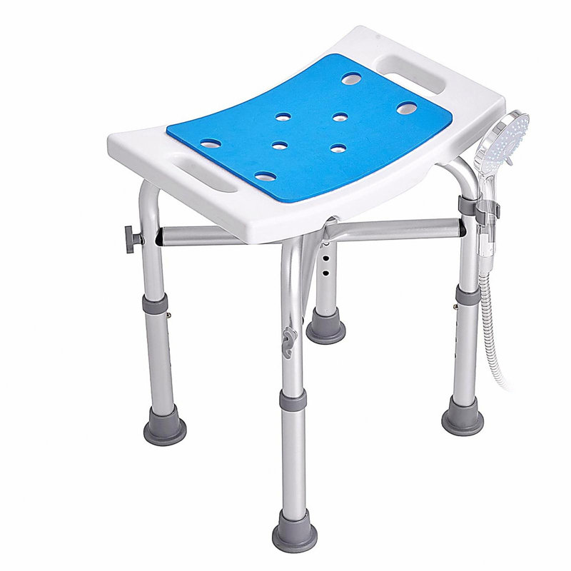 Chaise de douche pour douche intérieure, tabouret de douche à hauteur réglable avec support à barre transversale, siège de douche pour baignoire de douche, siège de tabouret de baignoire antidérapant pour personnes à mobilité réduite, 500 lb