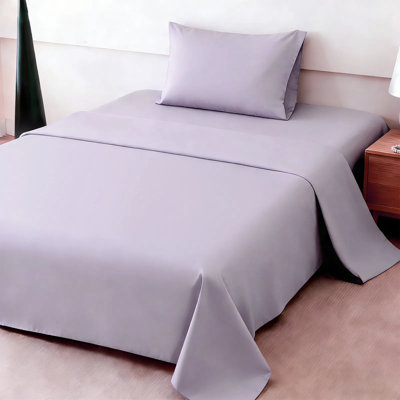 Ensemble de draps 4 pièces - Ultra doux et respirant - Mélange de coton de couleur unie lavable à la machine