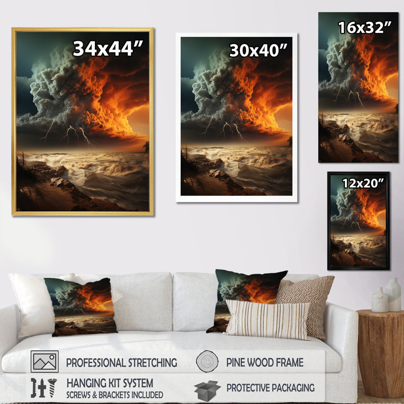 Calipatria Storm Rager Vortex III - reproduction sur toile, H 32 po x l 16 po x P 1 po, Cadre flottant blanc
