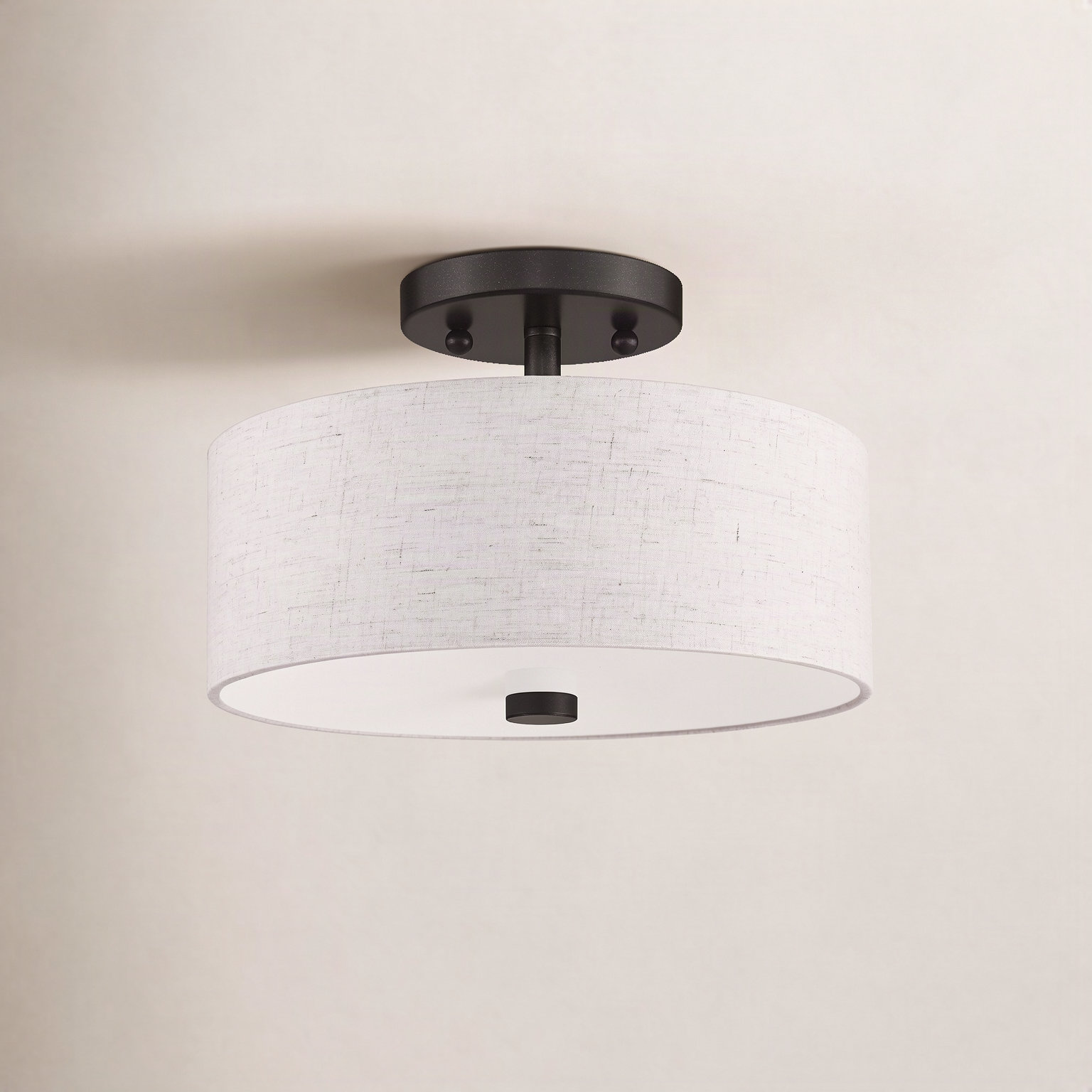 Flaire 3-Light Semi Flush Mount, English Bronze, 7.5" H x 11" W x 11" D