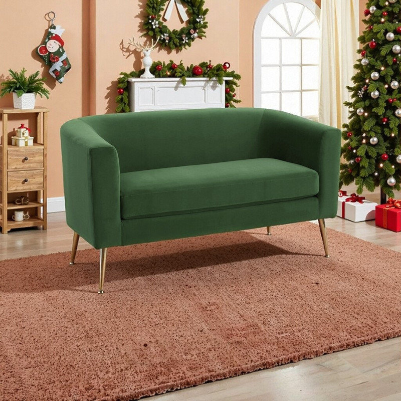 Causeuse en velours Minimalist, Vert