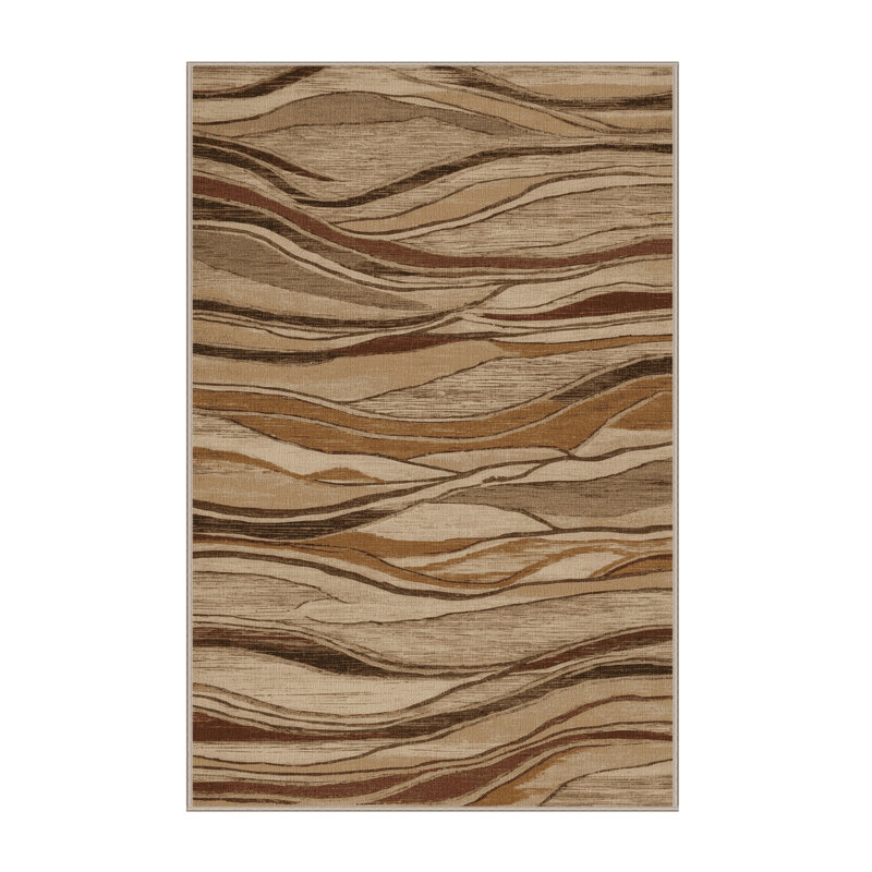 Machine Washable Persian Beige Area Rug, Rectangle 4' x 6'