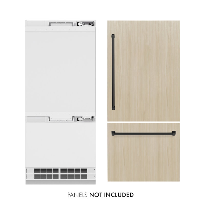ZLINE Autograph Edition 36 in. Panel Ready Built-In Refrigerator w/ Gold Accents, Panel Ready/Graphite Gray/Matte Black