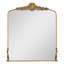 Miroir mural baroque vintage en forme d'arche, 91 x 76 cm, avec cadre en métal doré-2067202587