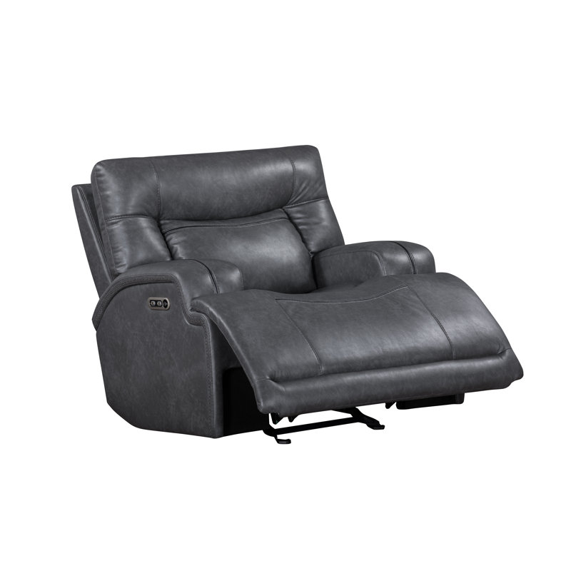 Fauteuil inclinable avec repose-tête et repose-pieds gris Fuchs, Électrique - Bouton-poussoir