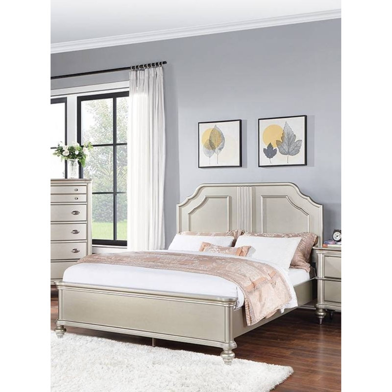 Mobilier de chambre à coucher à deux panneaux de style traditionnel pour grand lit 1 pièce