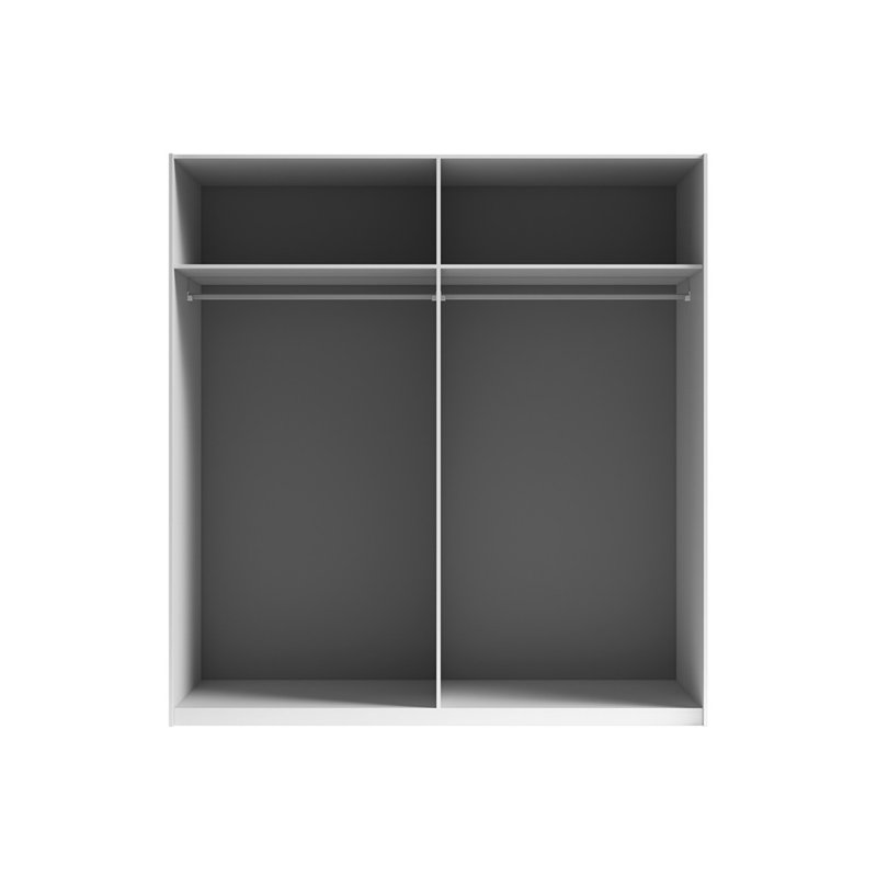 2 Door Wardrobe, 213cm H x 200cm W x 61cm D, Oak/White