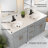 Cultured Marble Vanity Top with Two Sinks and Backsplash-78654927