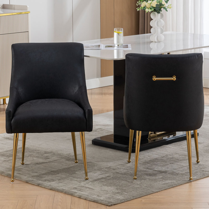 Chaise de salle à manger rembourrée Tymara, Noir
