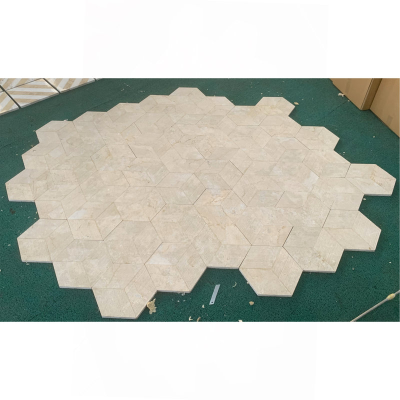 Marble Tile, Beige/Gold