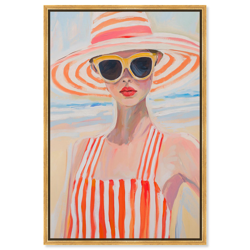 Art Remedy Modern Coastal Print Canvas, 46" H x 31" W, Gold Floater Framed
