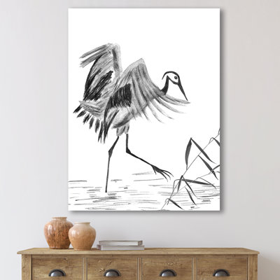Grue japonaise japonaise - peinture sur toile