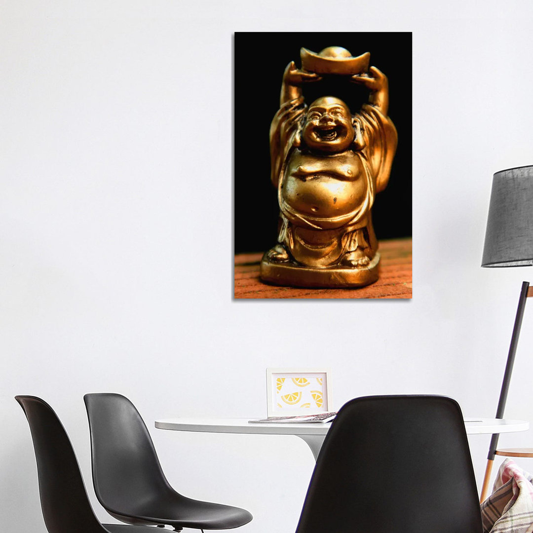 Golden Buddha Statue by Unknown Artist - Wrapped Canvas Print