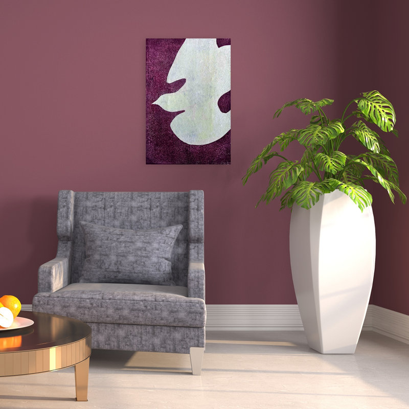 «Flying White Dove», impression d'art mural abstrait minimaliste moderne, 24" H x 16" W